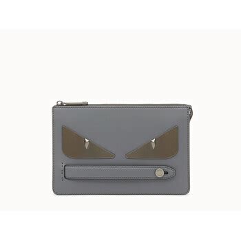 fendi 7va350 a3d8f11wg|Fendi Men's Clutch bag Bugs Gray Fd Metal Bugs Pouch .